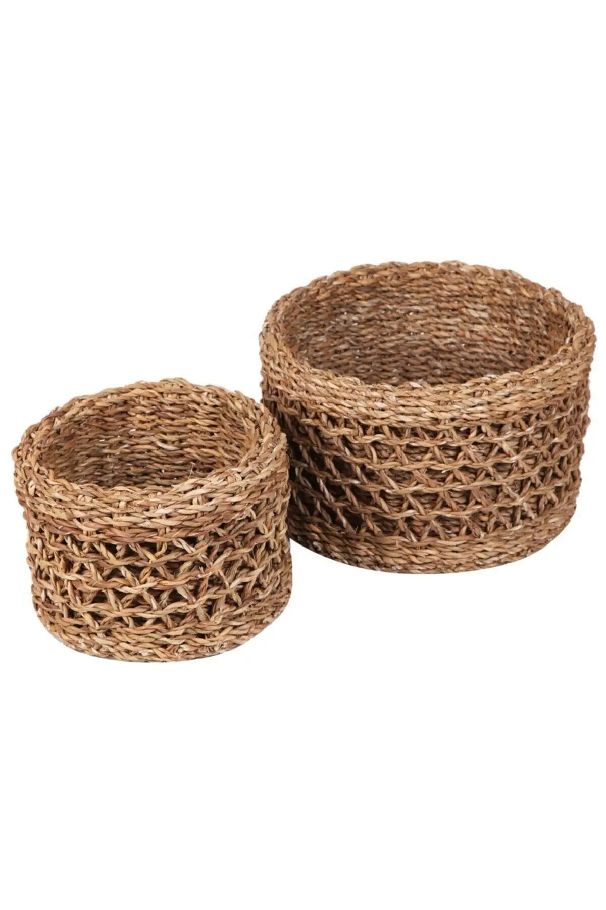 

Набор из 2 плетеных горшков с круглым узором