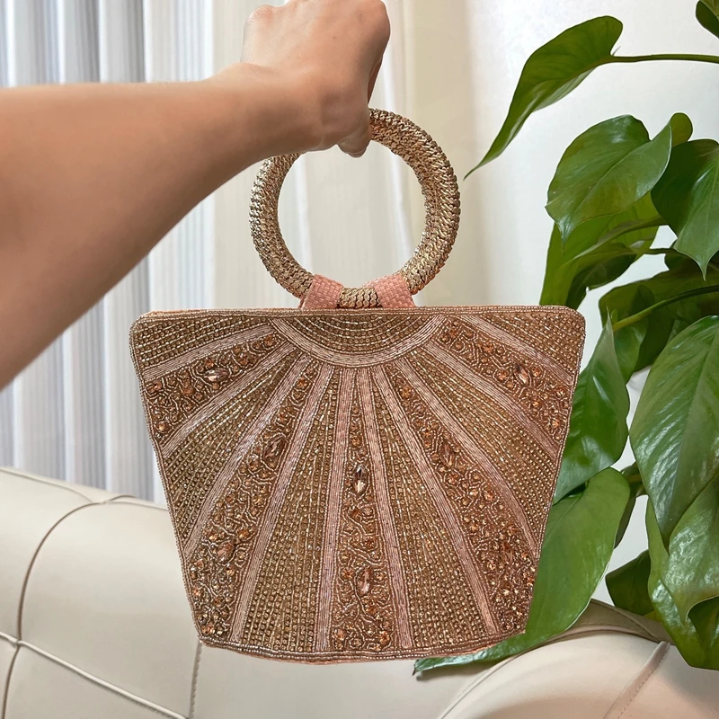 DOYUTIG индийский дизайн ручной работы Бисерная сумочка женские блестящие вечерние