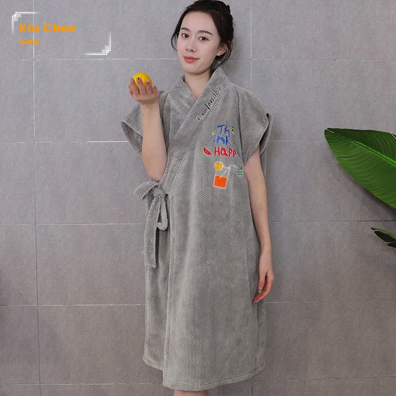 

Женское банное полотенце из микрофибры для сауны, товары для дома и комфорта, полотенце для ванной комнаты, махровый халат, Женский носимый ...