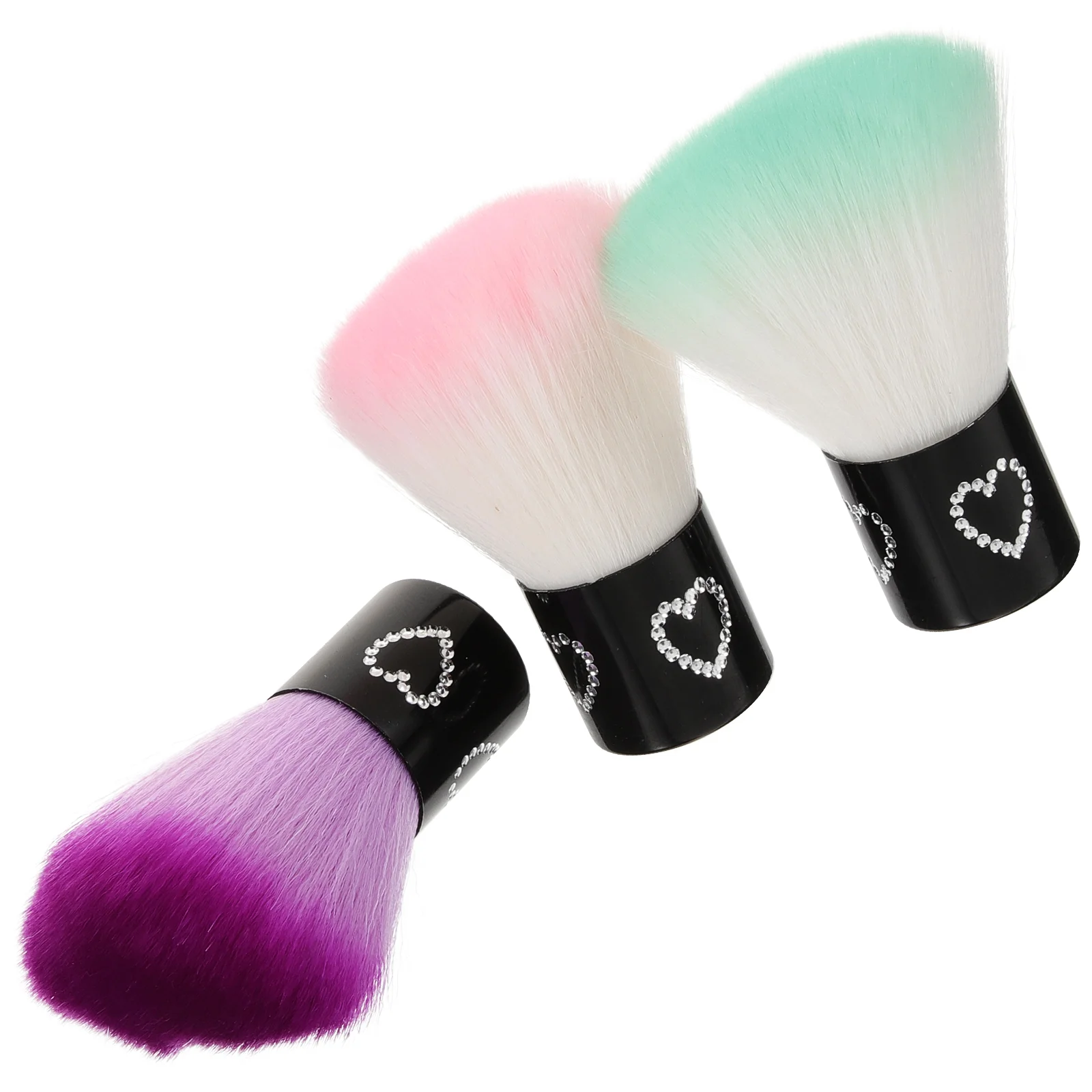 

3pcs Powder Brushes Portable Blush Brush Foundation Brush Travel Makeup Brush Nail Dust Brush
