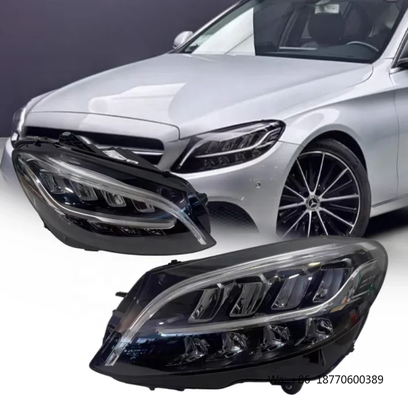 Фото Для Mercedes-Benz C-Class W205 светодиодные фары 2019 2020 2021 годов выпуска, высококачественные автомобильные аксессуары A2059067902, A2059068002 №1