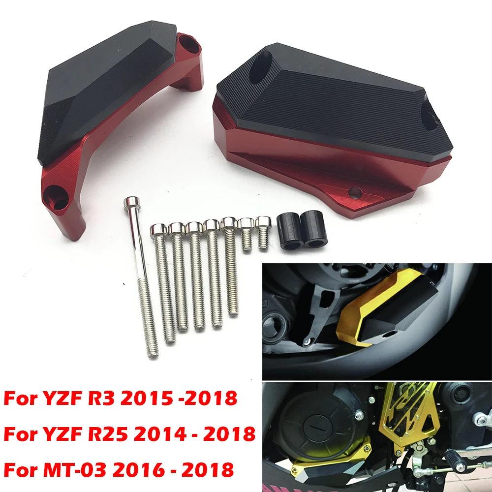 

For YAMAHA YZF R3 R25 YZFR3 YZFR25 MT-03 MT03 2014-2016 2017 2018 Motorcycle Engine Case Saver Cover Guard Crash Pad Frame Slide