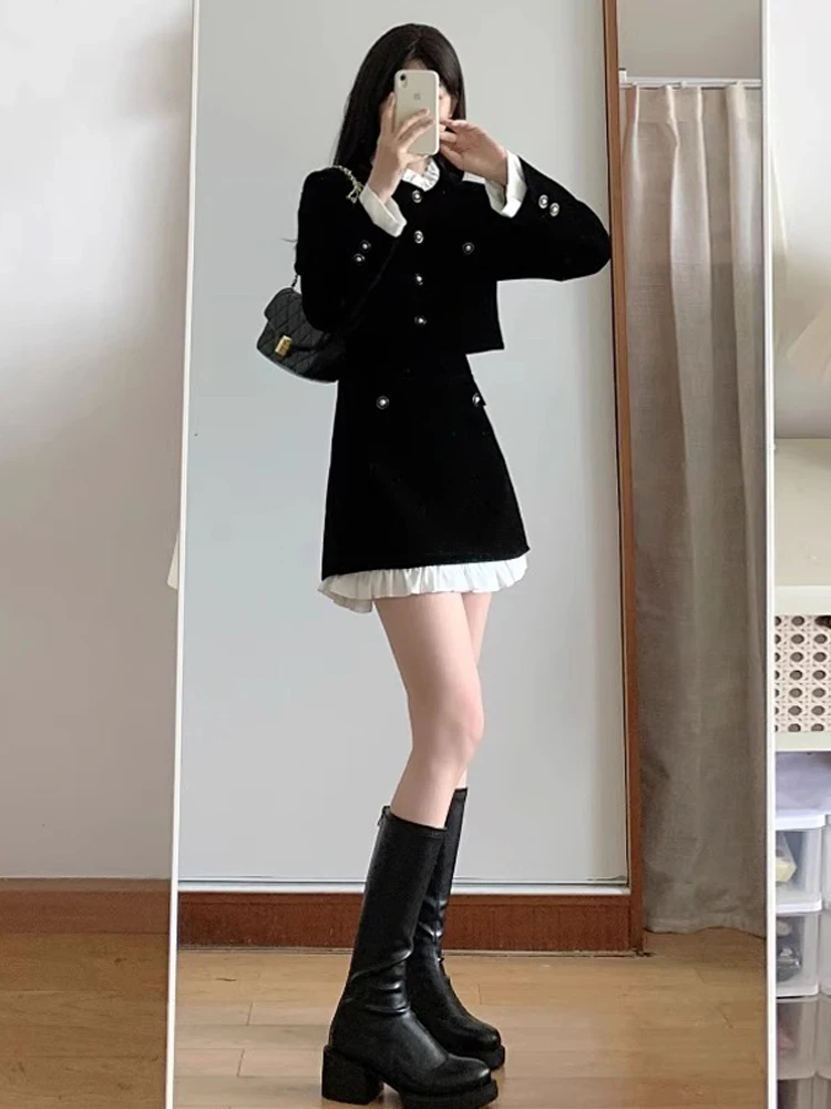 Маленькое платье High Sense комплект из двух предметов женская осенне-зимняя изящная