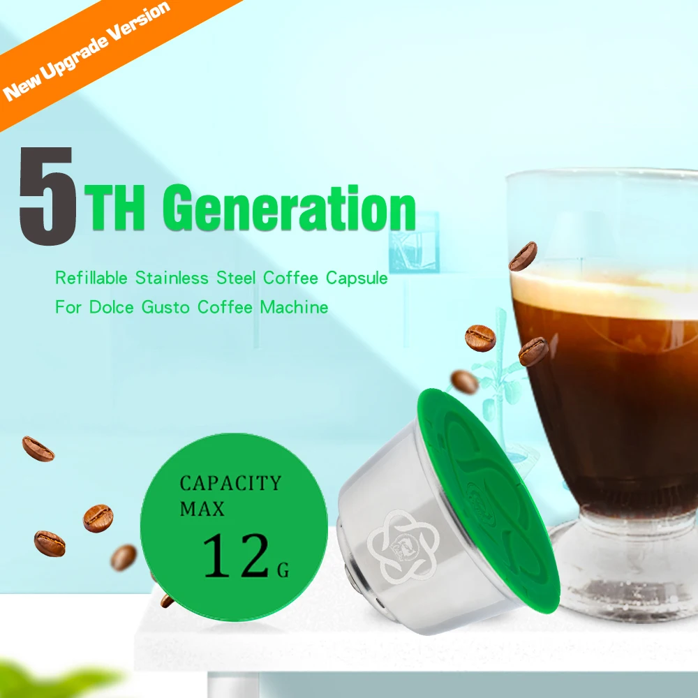 

Icafilas Reusable Coffee Capsula For Dolce Gusto Mini Me Coffee Capsule Piccolo Xs Pods Stainless Steel Espresso Crema Filters