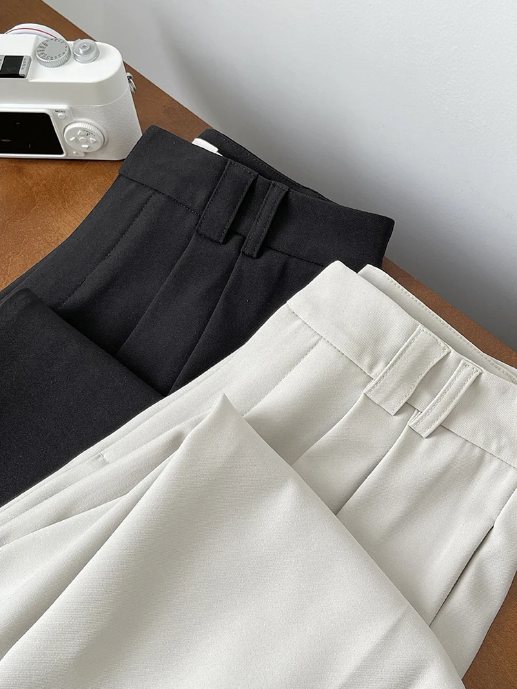 Весенние новые женские Костюмные брюки корейские модные однотонные широкие с