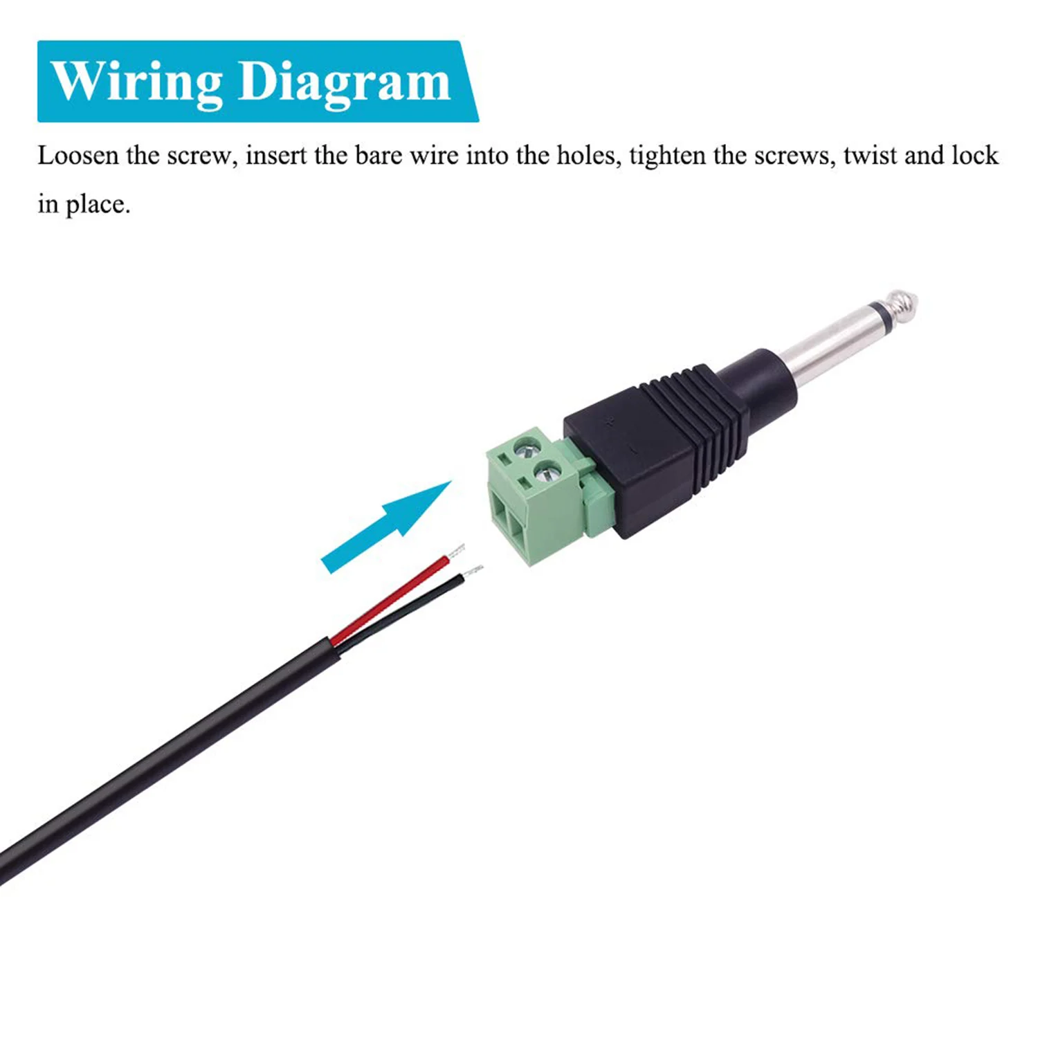 1 шт. 6 35 мм 1/4 &quotмоно TS штекер к AV винт видео балун клемм адаптер болт микрофон