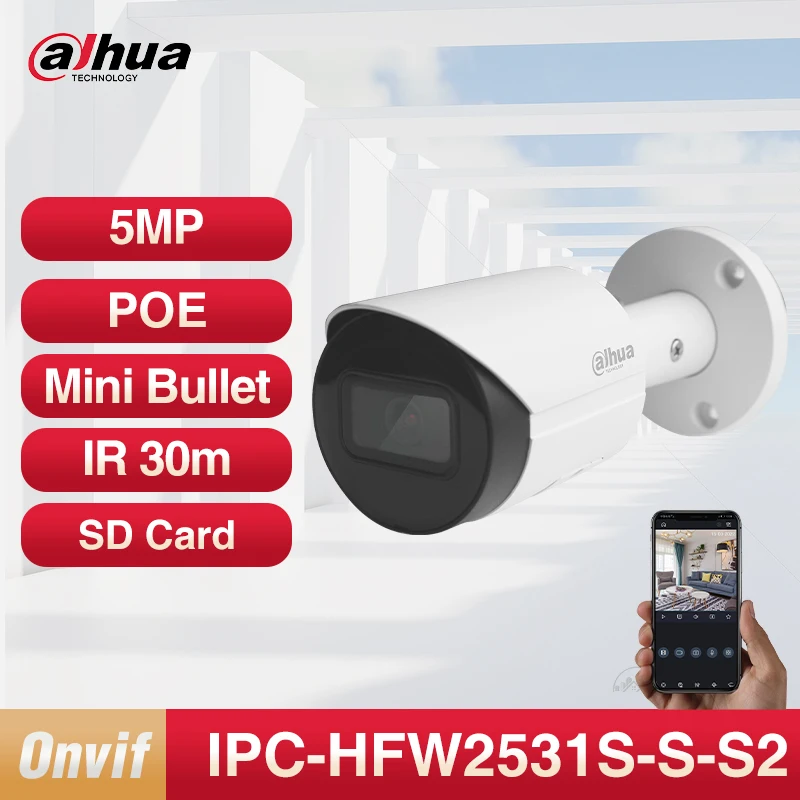 

Dahua 5MP HD мини цилиндрическая камера для дома и улицы Starlight CCTV ночное видение 30m монитор умная защита безопасности