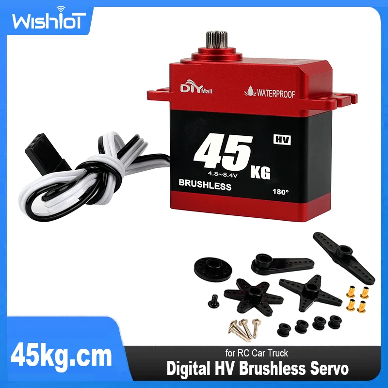 45 кг.см цифровой HV бесщеточный сервопривод 180/270/360 градусов алюминиевый корпус