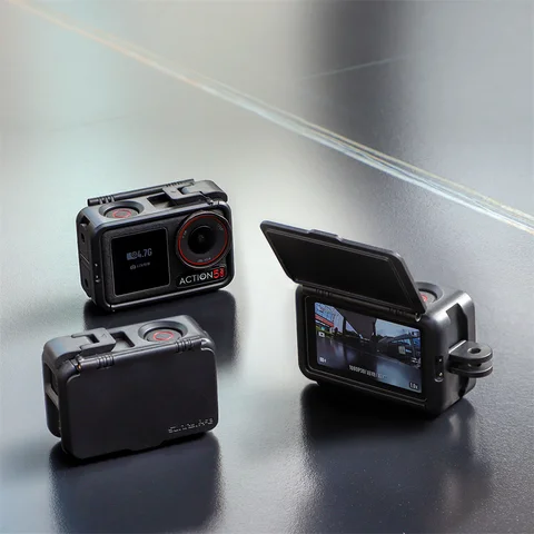 Чехол для DJI OSMO Action 5 Pro/4/3 с регулируемым солнцезащитным козырьком, пластиковый защитный кронштейн для спортивной камеры, адаптер, держатель-подставка