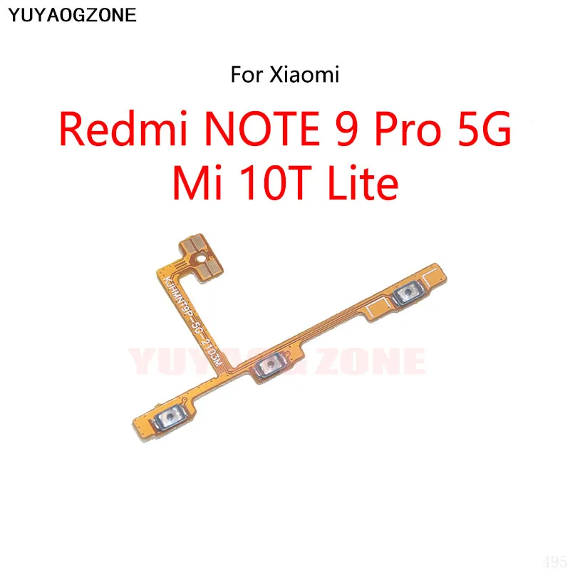 

10 шт./лот для Xiaomi Redmi NOTE 9 Pro 5G / Mi 10T Lite Кнопка питания переключатель громкости кнопка отключения звука вкл./выкл. Гибкий кабель