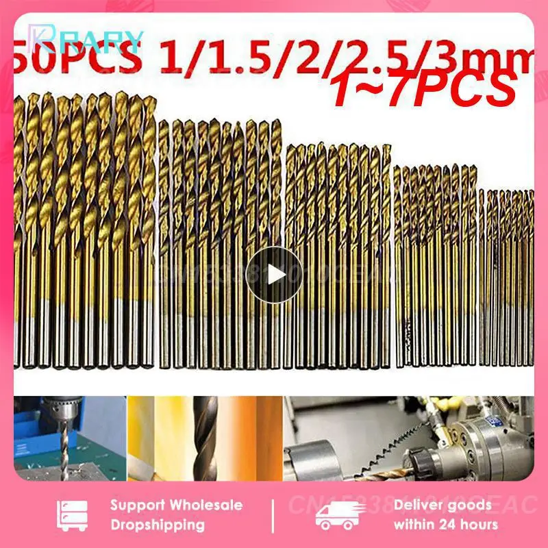 

1~7PCS Hot SellingTitanium Coated Drill Bits HSS High Speed Steel Drill Bits Set Tool High Quality Power Tools 1/1.5/2/2.5/3mm