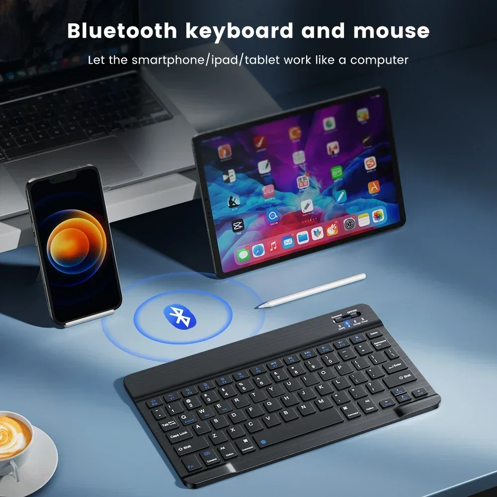 Беспроводная Bluetooth-клавиатура для IPad Mini 78 кнопок бесшумная перезаряжаемая MACWIN