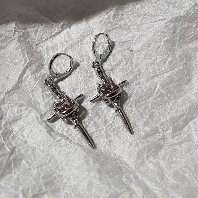 Серьги-подвески в стиле хип-хоп женские винтажные украшения панк готика с