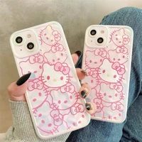 sanrio hello kitty colorful laser phone cases for iphone 13 12 11 pro max xr xs max x cute cartoon lady girl shockproof cover