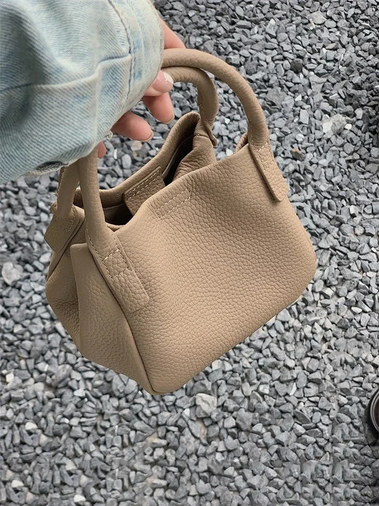 Кошелек-ведро из коровьей кожи для женщин маленькая модная сумка с верхней