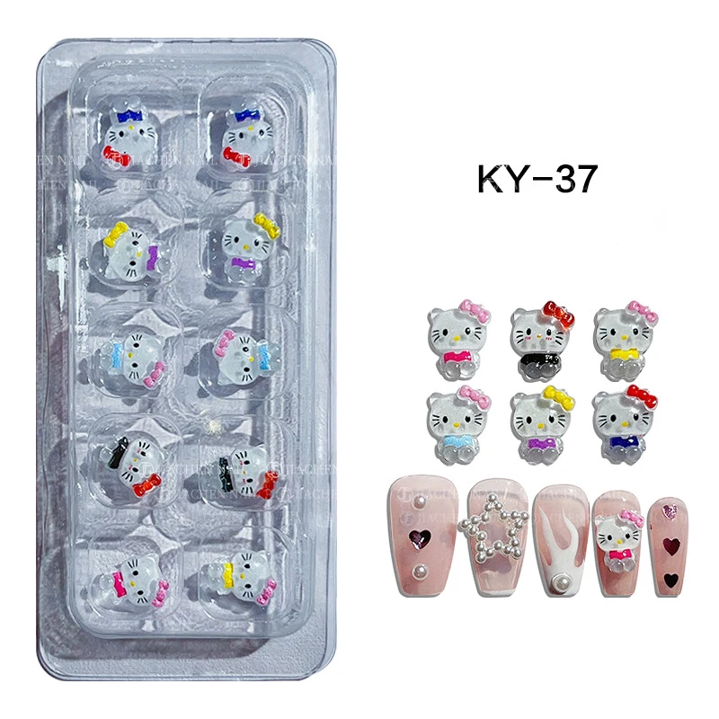 50 шт. подвески для ногтей Sanrio Hello Kittys Kawaii Мультфильм Kuromi украшения для ногтей Стразы драгоценные камни для маникюра декоративные аксессуары