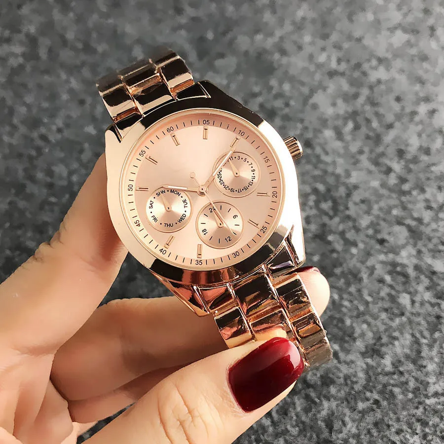 Brand Wrist Watches Women Girl Ladies Style Quartz Casual Steel Metal Band Clock fo05