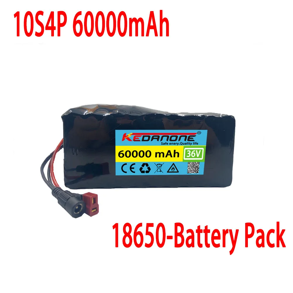 Фото Новый 36V10s4p 100Ah 100000mAh 1000W литиевый аккумулятор большой емкости 18650, электрический велосипед скутер с BMS Tplug №1