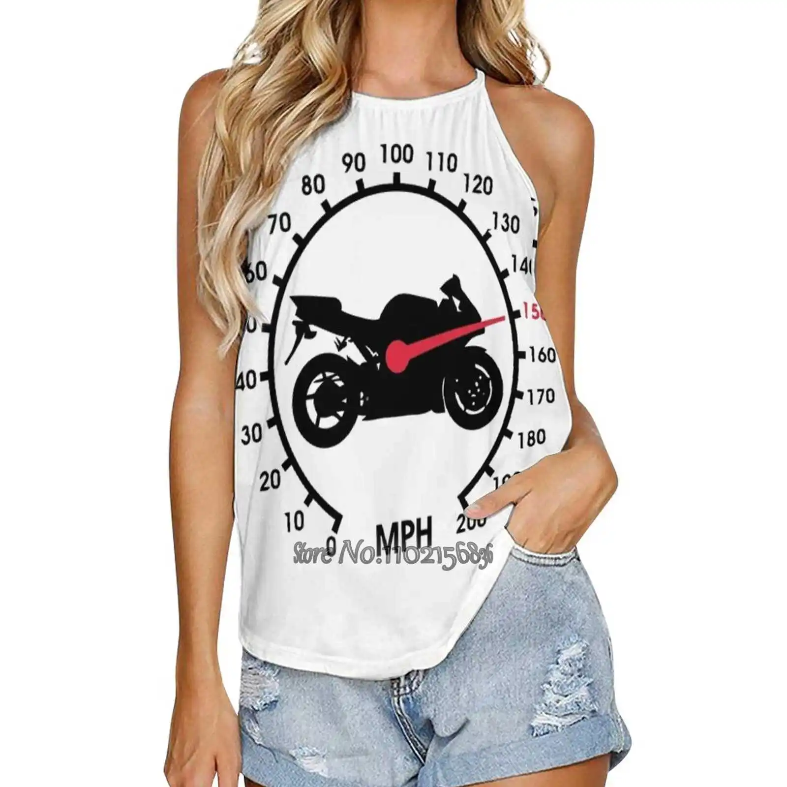 

Майка женская мотоциклетная с круглым вырезом, пикантная модная майка для езды на мотоцикле и велосипеде-внедорожник, Y2K