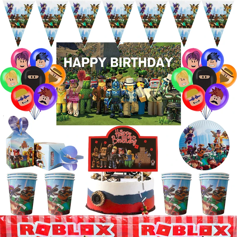 Robloxs украшения для дня рождения Disney воздушные шары одноразовая посуда вечеринки