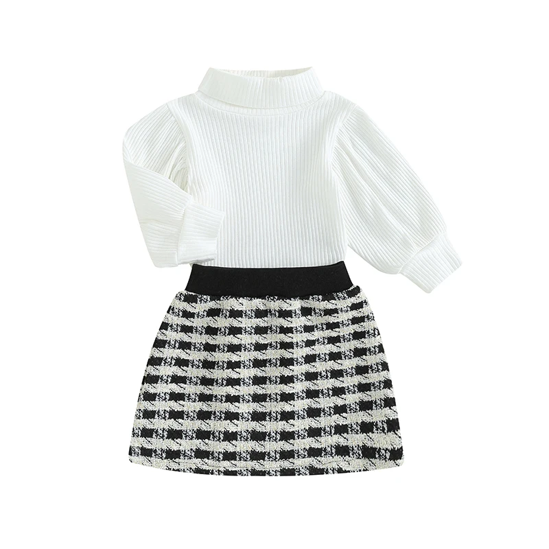 

Осенний комплект из юбки и водолазки с рукавами-фонариками