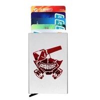 fashion tokyo ghoul printing anti theft id credit card holder thin aluminium metal wallets pocket case bank card box