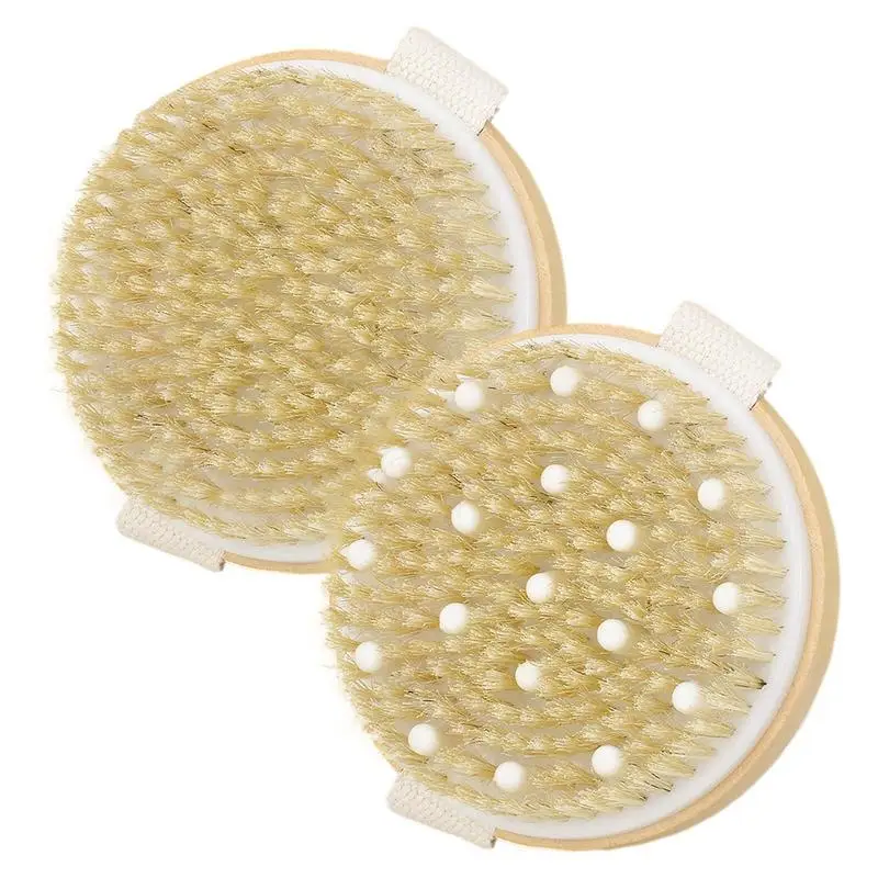 

Skin Exfoliation Brush Body Natural Bristle Wooden Brush Massager Body Scrubber Bath Skincar Brush With Natural Soft SPA Brush