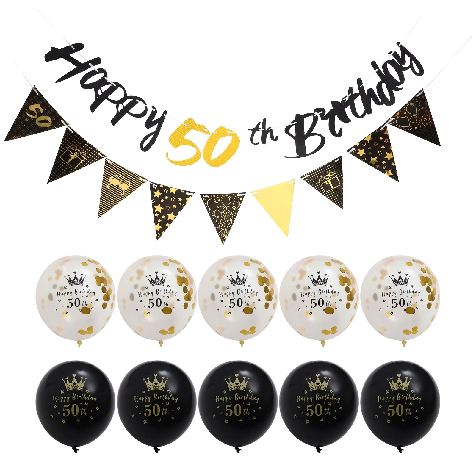 

Delicate Balloons Birthday Decorative Decorations Banner Party Favor Happy 60 Years Parents Golf Gifts