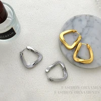 fashion statement earrings for women female daily wearing simply design golden silvery drop earring modern jewelry gifts