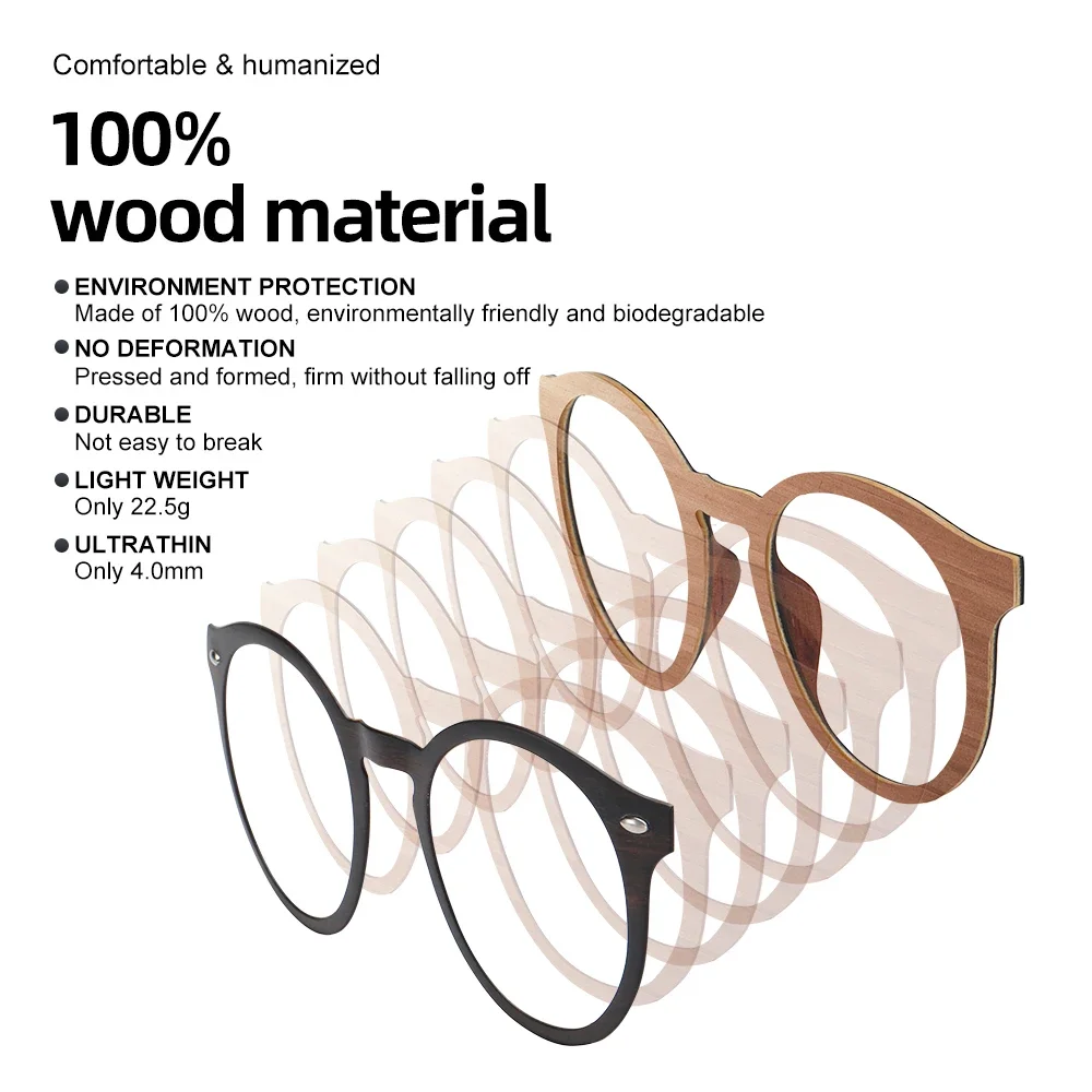 Солнцезащитные очки с бамбуковой древесиной для мужчин и женщин классические
