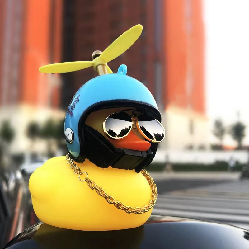 

Car Goods Gift Broken Wind Helmet Small Yellow Duck Car Decoration Accessories Wind-breaking Wave-breaking Duck Cycling Decor
