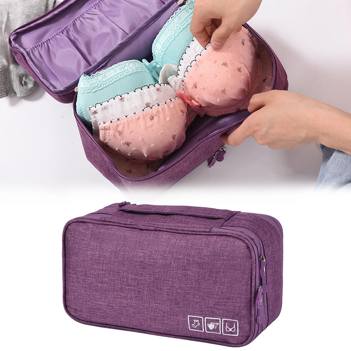 

Сумка для хранения нижнего белья, 5 уровней, вместительные упаковочные органайзеры, портативный дорожный органайзер, сумка для нижнего белья с влажной и сухой