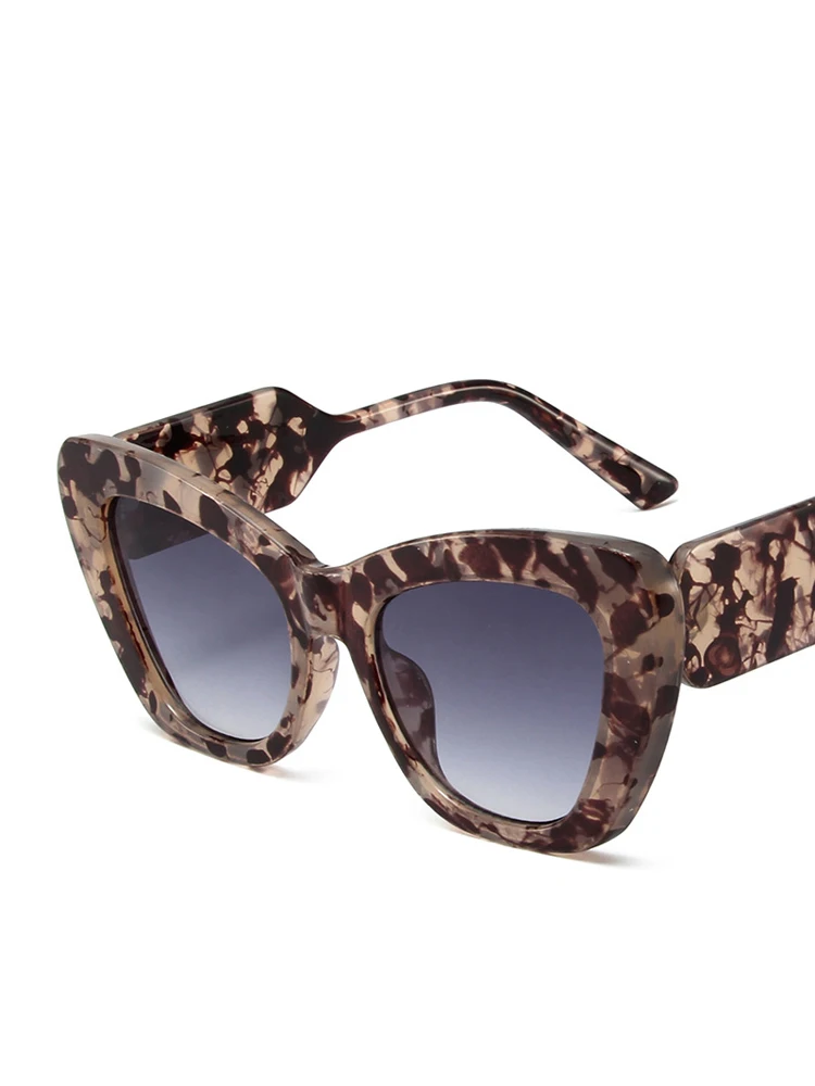 

2023 New Fashion Cat Eye Big Frame Sunglasses Women Trendy Brand Designer Sun Glasses Female Vintage Shades Brown Eyewear UV400