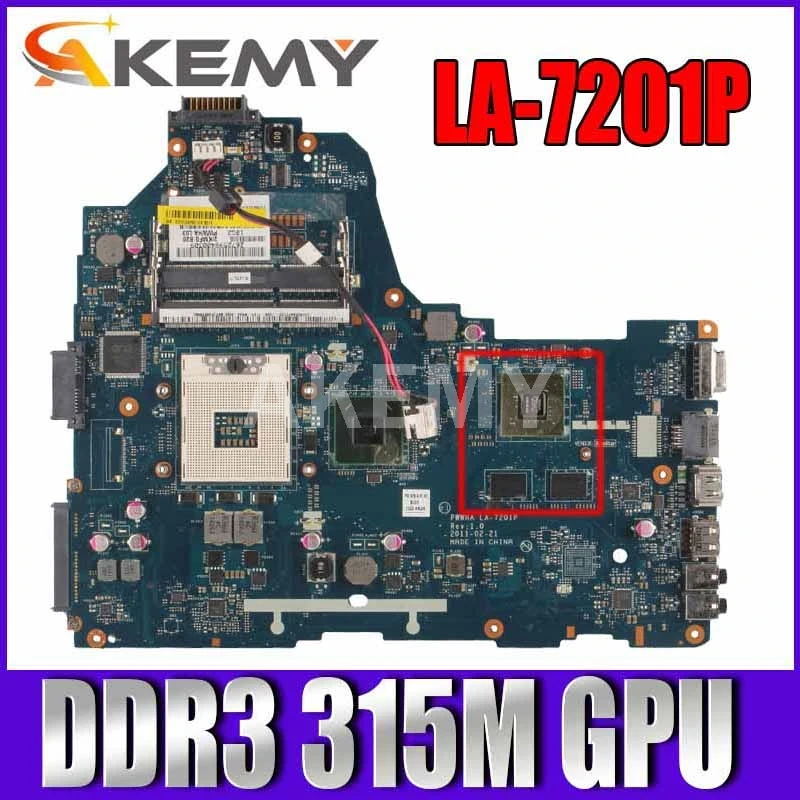 

PWWHA LA-7201P K000124390 MAIN BOARD For Toshiba Satellite C660 Laptop motherboard HM65 DDR3 315M GPU