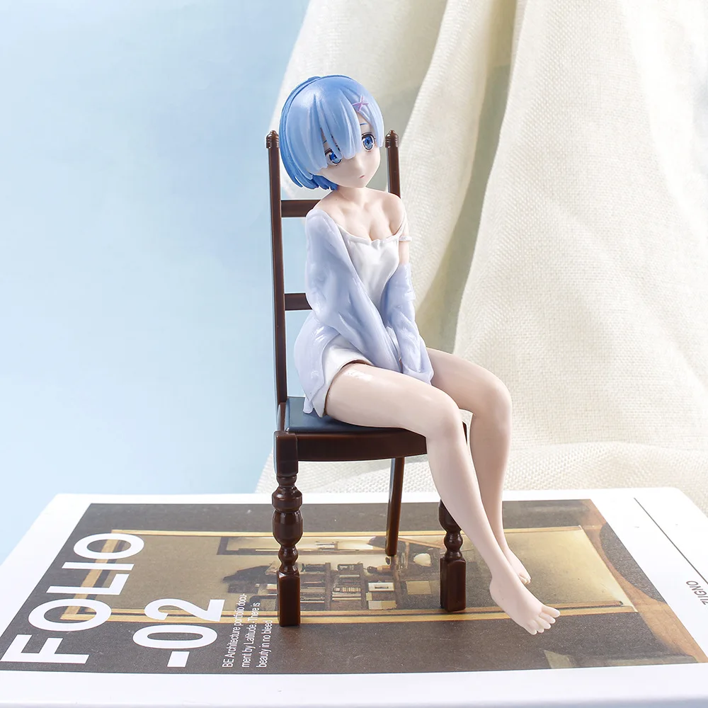 

15cm Rem Japanese Anime PVC Model Re:Life In A Different World kawaii girl Pajamas Figure From Zero Rem Chair Collection Toys