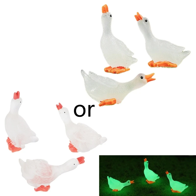 

Миниатюрные светящиеся гуси из смолы