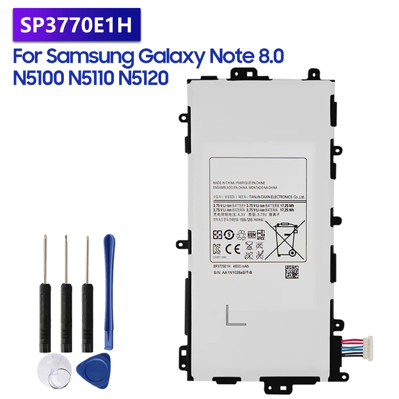 

Replacement Battery SP3770E1H For Samsung GALAXY Note 8.0 N5120 N5100 N5110 Rechargeable Tablet Battery 4600mAh