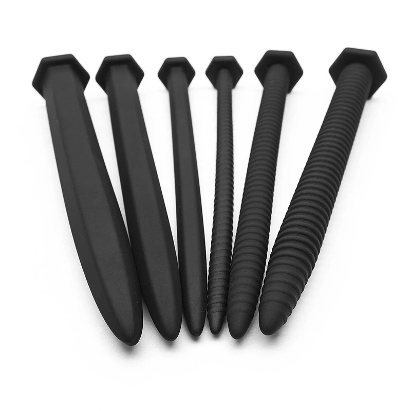 

6pcs soft silicone screw urinary catheter penis horse eye plug dilator Fetish male urethral sex toy inserted into the urethra