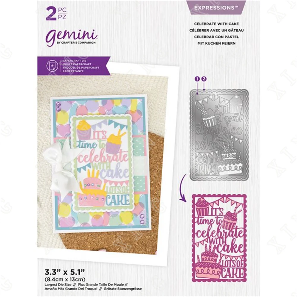 

2022 New Celebrate with Cake Metal Cutting Dies Scrapbook Diary Decoration Stencil Embossing Template Diy Greeting Card Handmade
