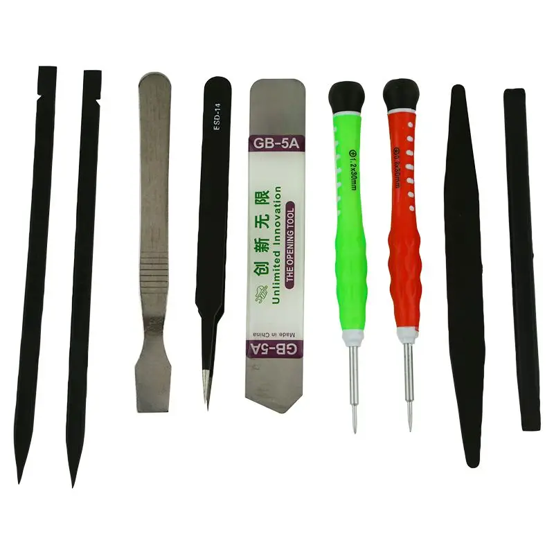 

9 Piece Set Professional Cellphone Tablet Laptop Opening Pry Tool Repair Kit with Non-Abrasive Nylon Spudgers and Anti-Static Tw