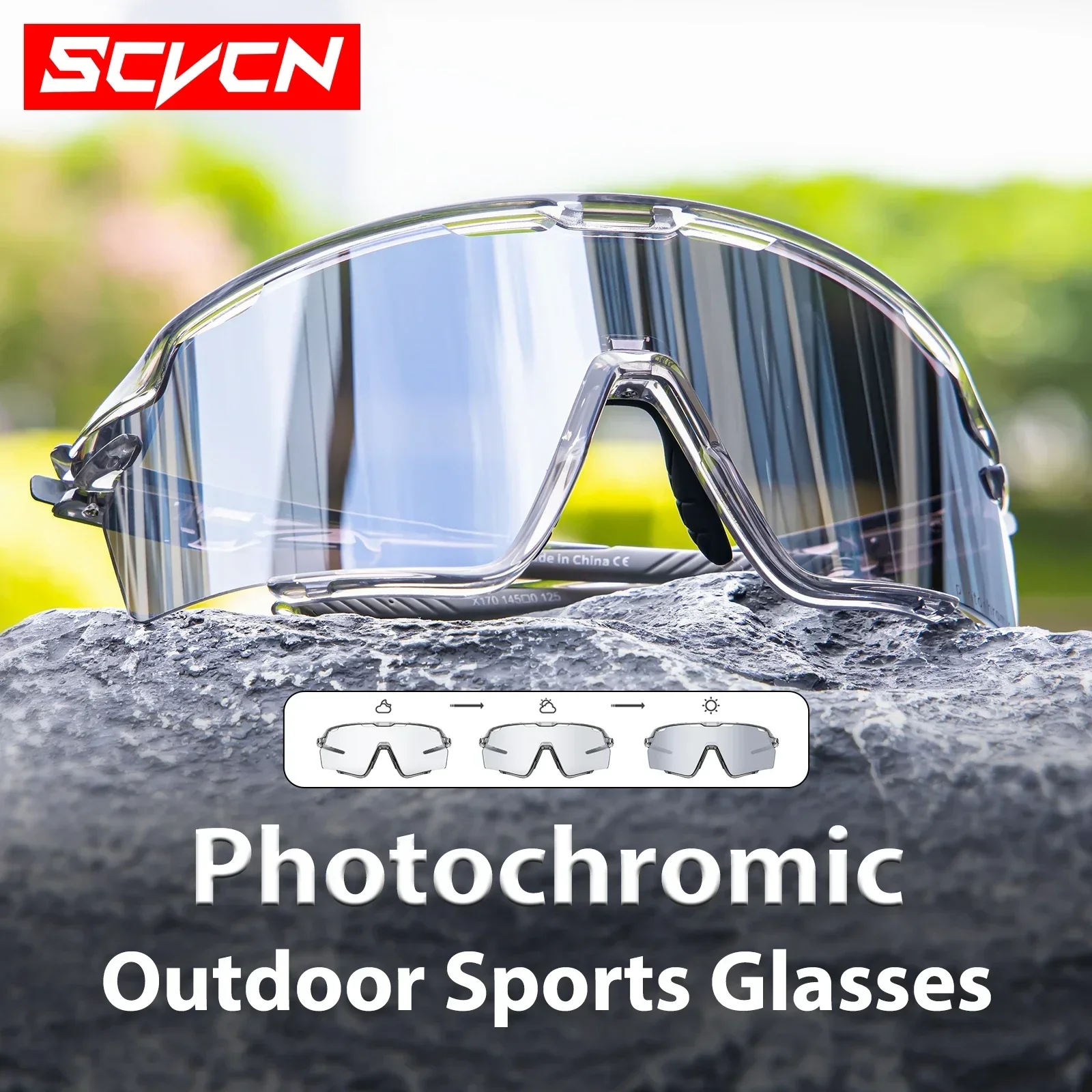 Scvcn UV400 велосипедные очки цветные фотохромные солнцезащитные для мужчин и женщин