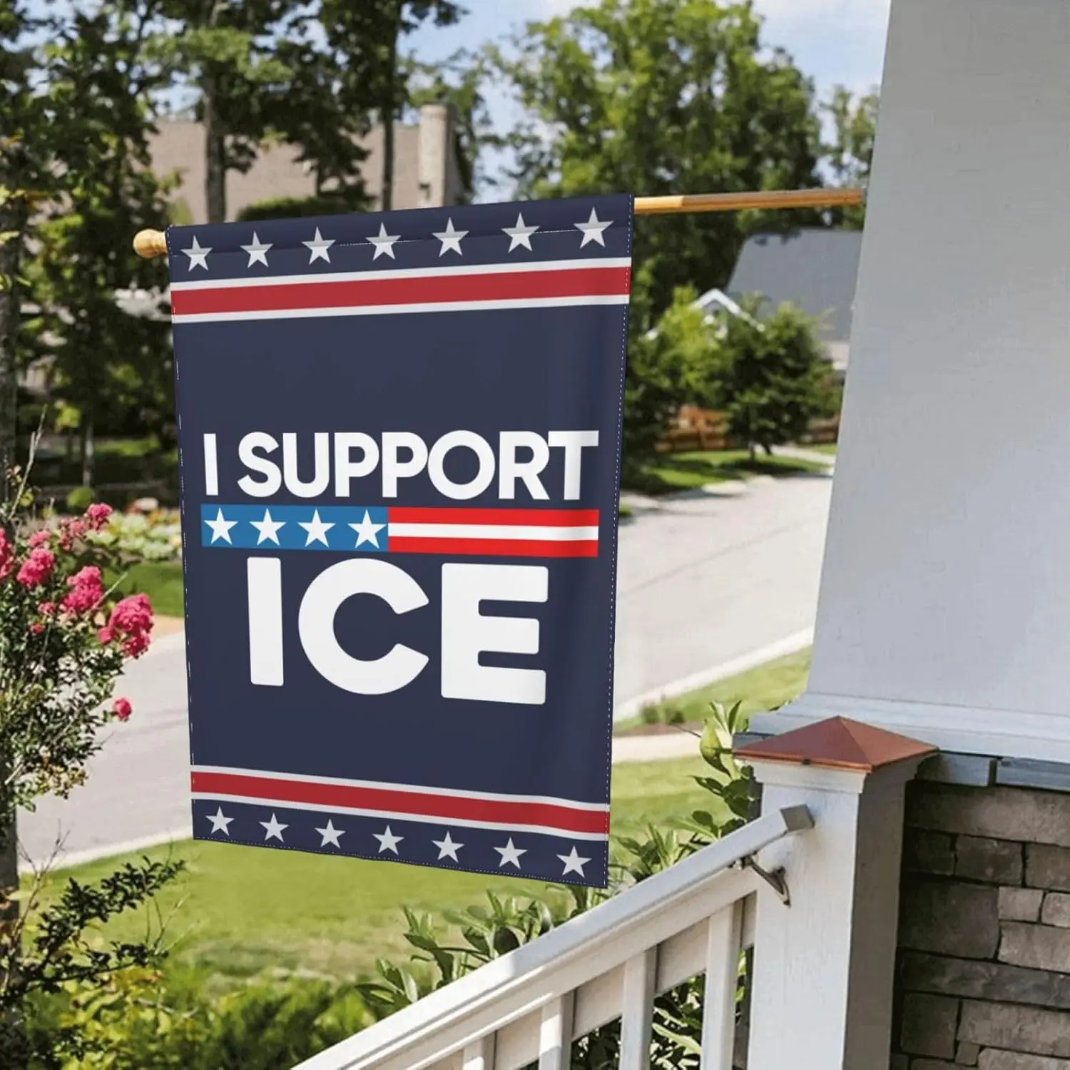 Фото Флаг «Я поддерживаю Ice Garden» 12x18, вывеска для двора «Я поддержу Ice Garden», домашний флаг без подставки, двусторонний TTL IIX SSL №2