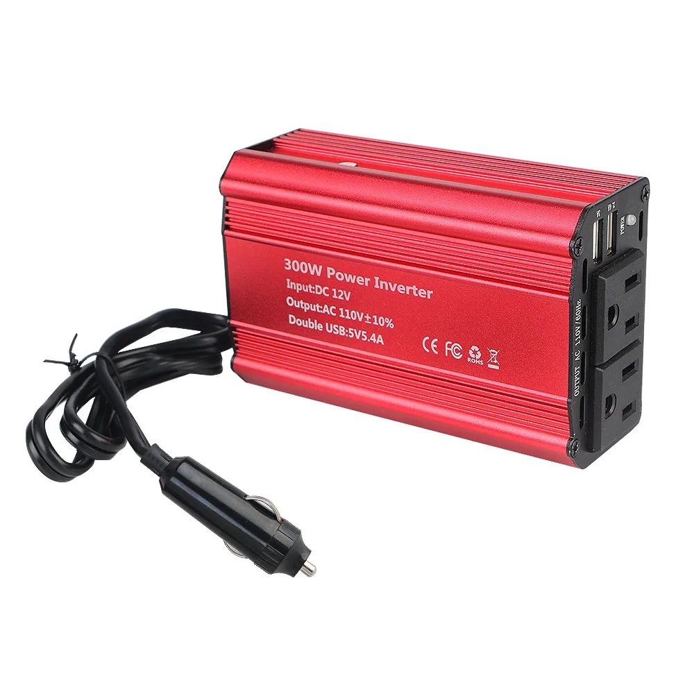 Инвертор постоянного тока от 12 В до 110 В/220 300 Вт автомобильный бытовой
