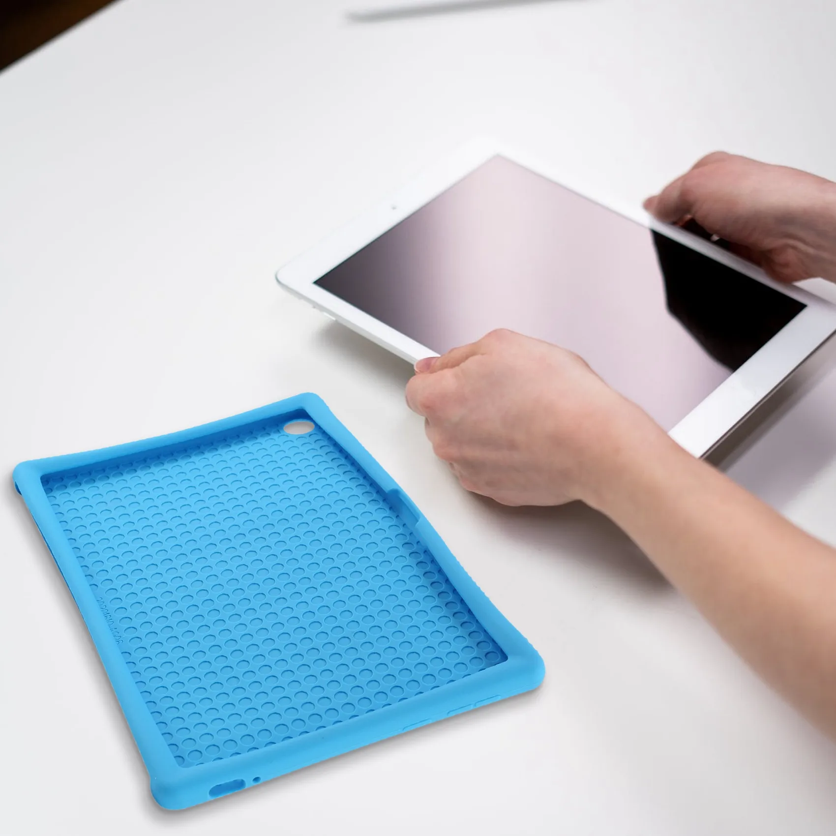 

for Lenovo Chromebook Duet Case 10.1Inch Tablet Silicone Case with Tablet Stand Function Protective Case(Blue)