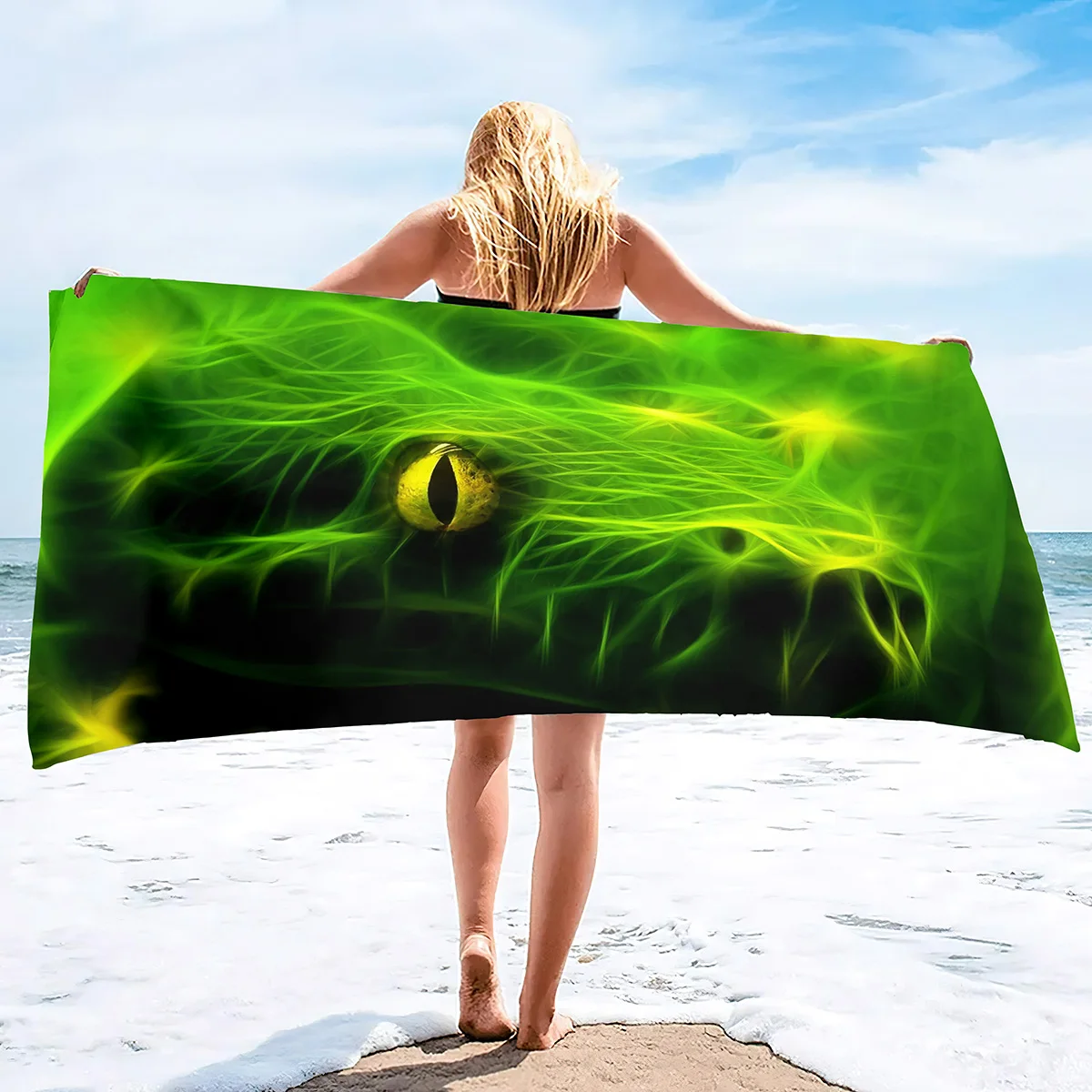 

Большое пляжное полотенце, толстое пляжное полотенце из микрофибры, супервпитывающее пляжное полотенце без песка для любителей рептилий