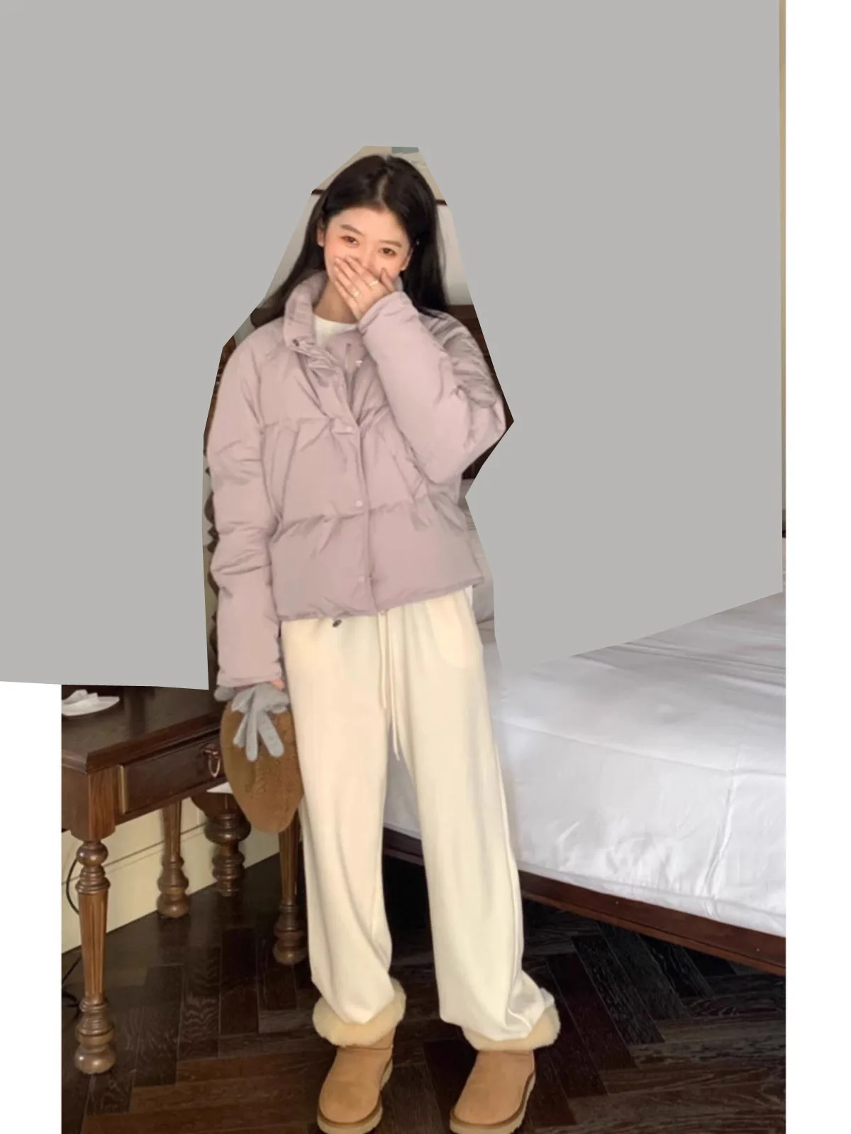 

2023 Women's Clothing Fashion waisted short down coat Winter New