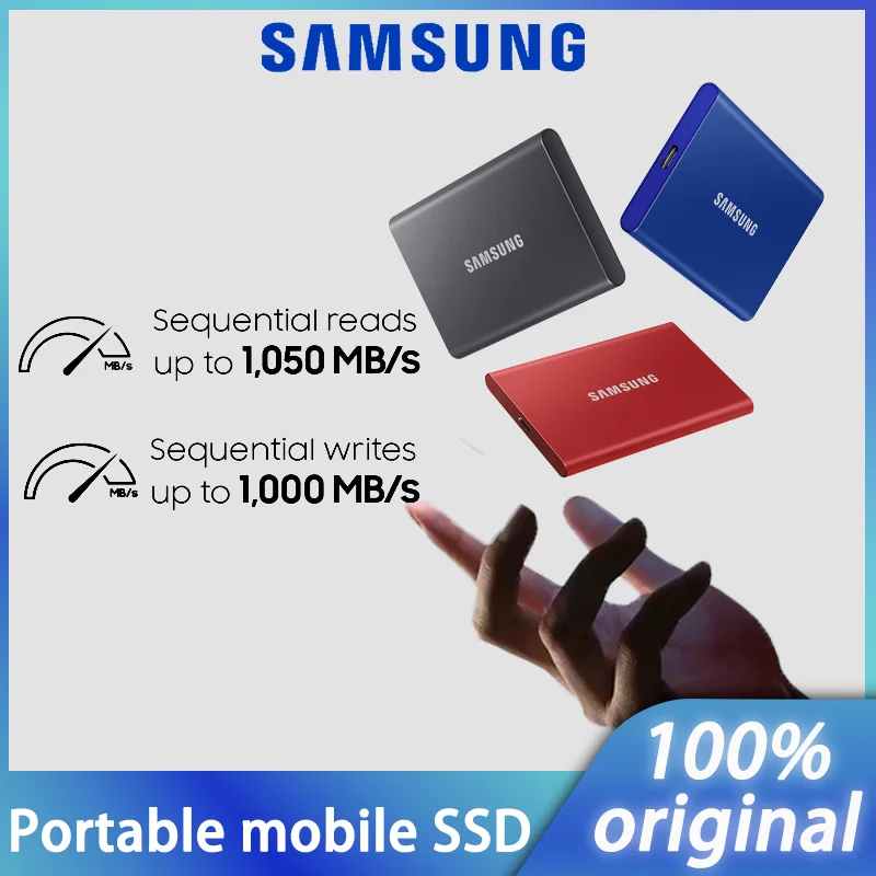 

Samsung T7 Portable SSD 500GB 1TB 2TB External Disk Hard Drive Solid State Disk USB 3.2 Gen 2 Compatible SSD For Laptop Desktop