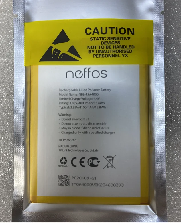 

Для Neffos/TP-звеньевая фотография 15. Батарея 4wh 3,85 V 4100MAh