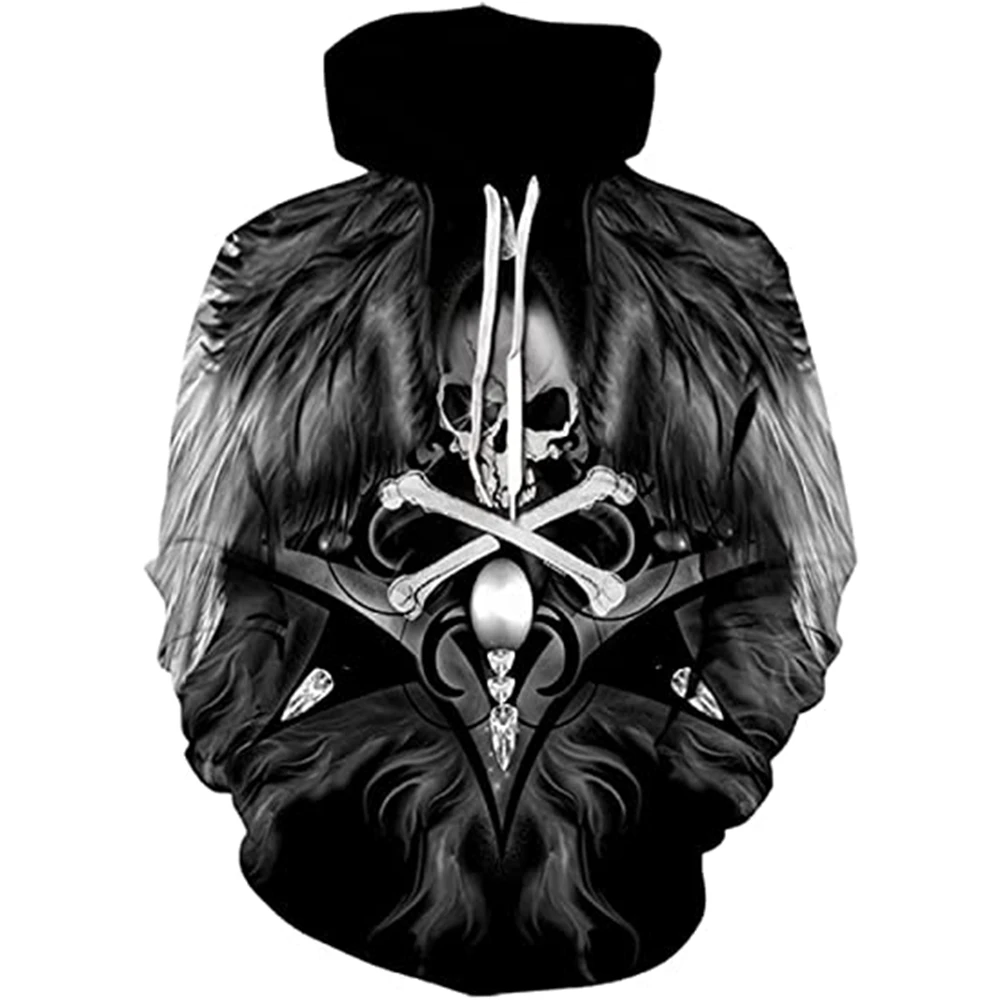 

CLOOCL Punk Gothic hoodies 3D Printed Skull pattern Harajuku Fashion Hooded Sweatshirt Unisex Hoody Casual streetwear hoodie