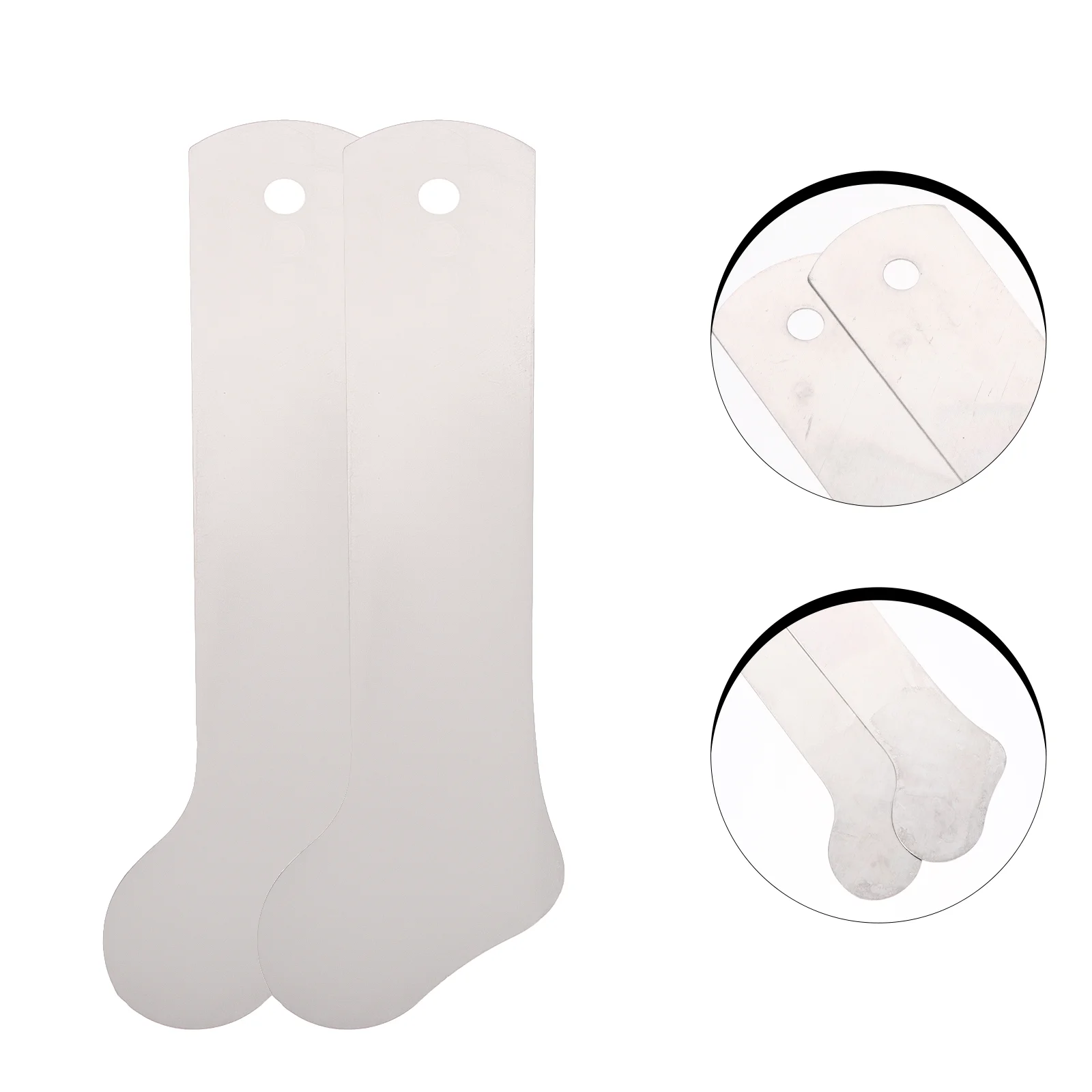 

2 Pcs Sock Shaping Board Dye Jig Knitting Accessories Straight Socks Printing Aluminum Press Plates DIY Transfer Baby White